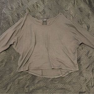 cropped grey waffle knit sweater